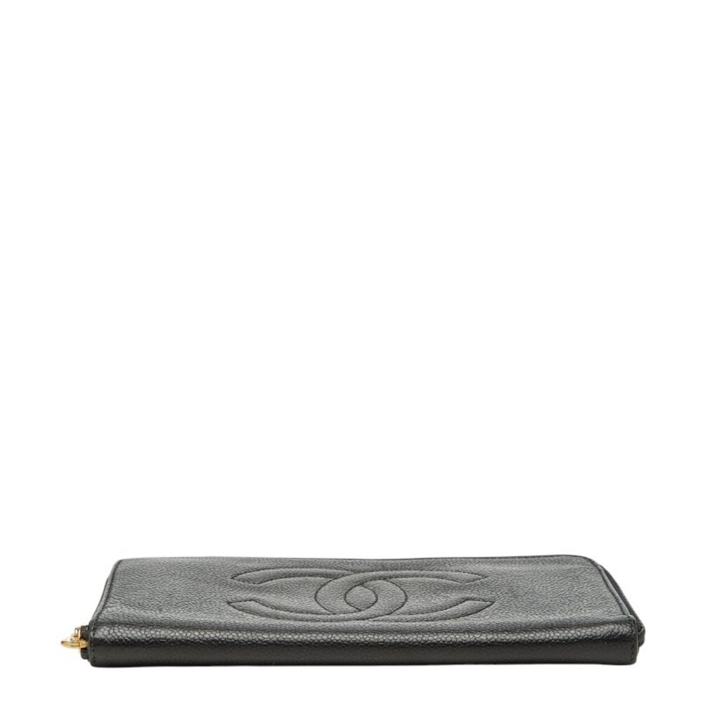 CHANEL Black Caviar Leather Logo Wallet - Picture 3 of 9